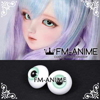 14mm / 18mm Light Green & Black Pupil BJD Dolls Glass Eyes Eyeballs Accessories