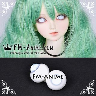 16mm Light Mist Blue Solid Color BJD Dolls Glass Eyes Eyeballs Accessories