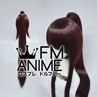 Long Length Clips on Straight Single Chocolate Reddish Brown Cosplay Wig