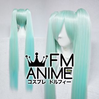 Long Length Clips on Straight Light Green & Light Blue Cosplay Wig