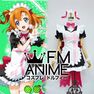 Love Live! School Idol Project Honoka Kousaka Maid Dress Cosplay Costume (Mogyutto "Love" de Sekkin Chuu!)