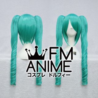 Medium Length Clips on Curly Lake Green Cosplay Wig