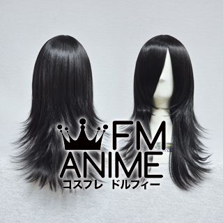 Medium Length Layered Black Cosplay Wig