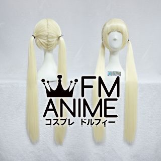 Medium Length Twintails Style Light Gold Cosplay Wig