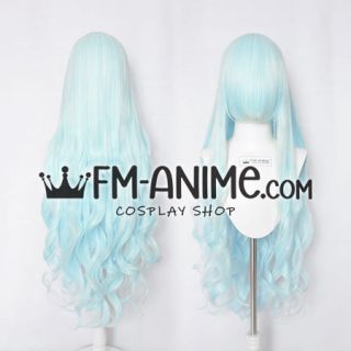 Medium Length Wavy Cloud Blue Cosplay Wig