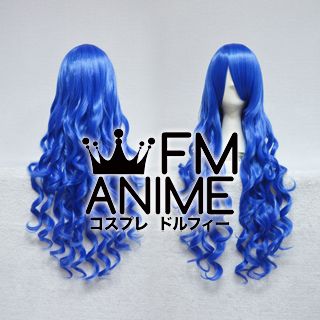 Medium Length Wavy Dark Blue Cosplay Wig
