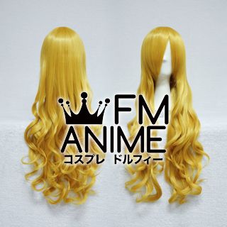 Medium Length Wavy Pure Gold Cosplay Wig