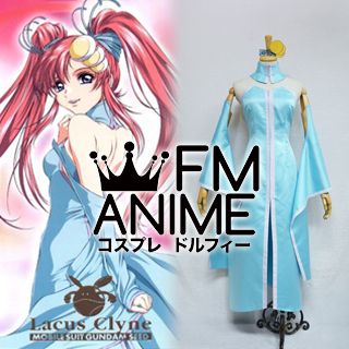 Mobile Suit Gundam SEED Lacus Clyne Blue Dress Cosplay Costume