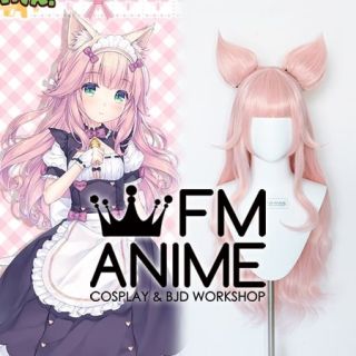 Nekopara Fraise Cosplay Wig with Cat Ears