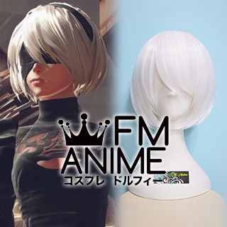 Nier: Automata 2B YoRHa No.2 Type B Cosplay Wig (White / Silver White)