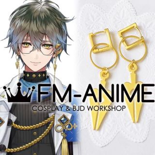 NIJISANJI EN Luxiem Ike Eveland Virtual YouTuber Vtuber Gold Drop Earrings Studs Cosplay Prop Accessory
