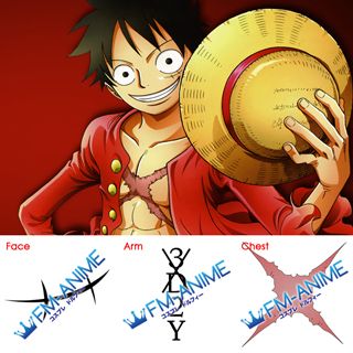 FM-Anime – One Piece Monkey D. Luffy Scars 3D2Y Cosplay Tattoo Stickers