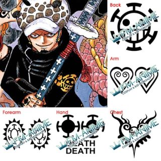 One Piece Trafalgar Law 2 Years Later Cosplay Temporary Tattoo Stickers