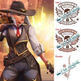 Overwatch Ashe Cosplay Tattoo Stickers