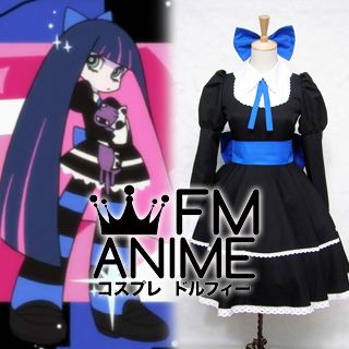 Panty & Stocking with Garterbelt Stocking Black Blue Lolita Dress Cosplay Costume