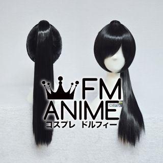 Medium Straight Ponytail Style Clips on Black Cosplay Wig (60cm)