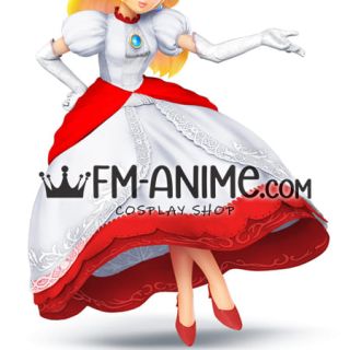Su Ma-o Princess Peach White Dress Version Cosplay Costume