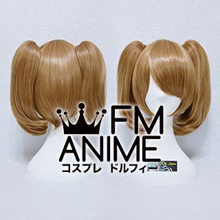 Short Length Clips on Straight Mixed Golden Brown Cosplay Wig