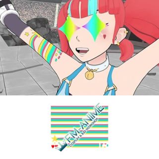 RWBY Neon Katt Rainbow Heart Cosplay Temporary Tattoo Stickers