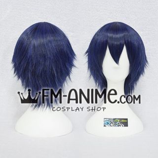 Short Layered Blue Mixed Black Cosplay Wig