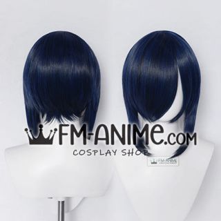 Short Straight Blue Mixed Black Cosplay Wig #D0411