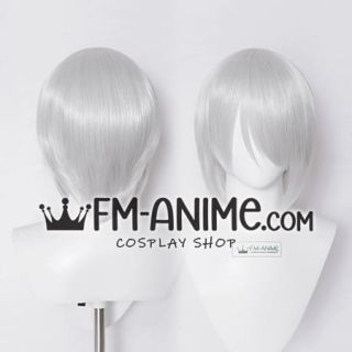 Short Straight Silver White Cosplay Wig #D0411