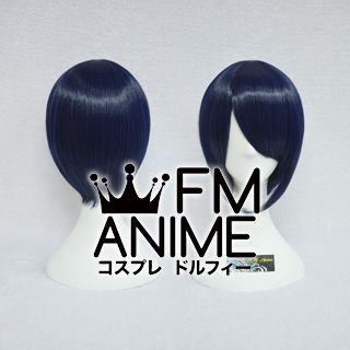 Short Straight Mixed Ink Blue Cosplay Wig