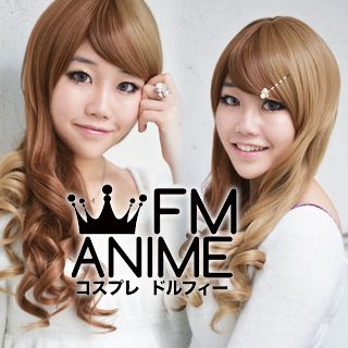 Short Wavy Mixed Brown & Light Brown Cosplay Wig