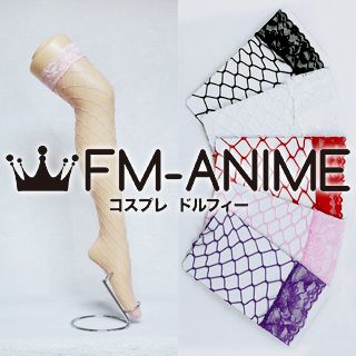Large Fishnet Rhombus Lace Over Knee Thigh High Socks Fashion Cosplay Anime Ladies Women