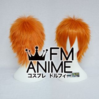 Short Spike Style Bright Orange Cosplay Wig