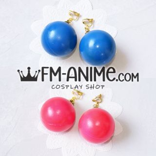 Su Ma-o Princess Peach Toadette Ball Drop Earrings Cosplay Accessories