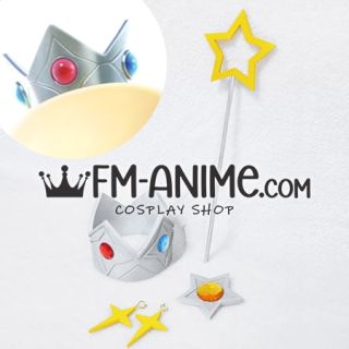 Su Ma-o Princess Rosalina Cosplay Accessories Set Star Staff Earrings Crown