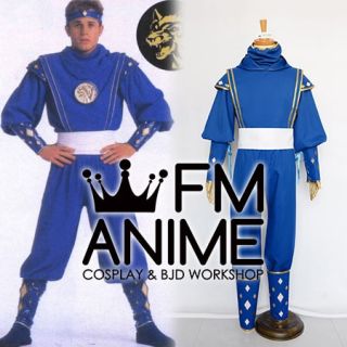 Super Sentai Series Mighty Morphin Power Rangers Blue Ninja Ranger Cosplay Costume