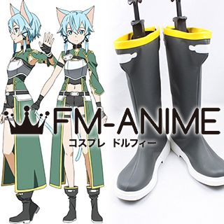 SAO Sinon ALO Gray Cosplay Shoes Boots