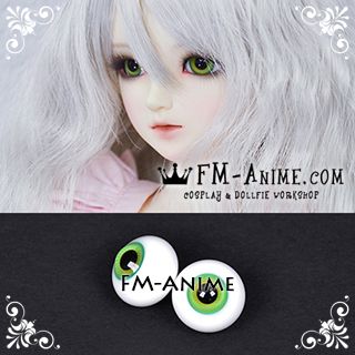 16mm Yellow Green Two Tones Colors Spiral & Black Pupil BJD Dolls Glass Eyes Eyeballs Accessories