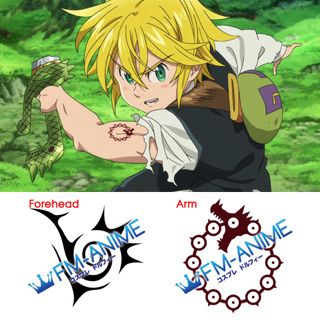 7 Deadly Sins Meliodas Cosplay Temporary Tattoo Stickers