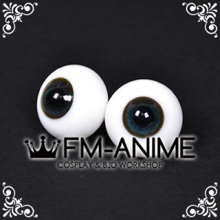18mm Dark Indigo Blue Shiny & Black Pupil BJD Dolls Glass Eyes Eyeballs Accessories