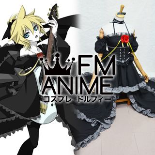 V Singer Len Imitation Black Dress Cosplay Costume