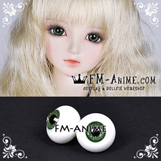14mm / 16mm Forest Green White Sand Texture & Black Pupil BJD Dolls Glass Eyes Eyeballs Accessories