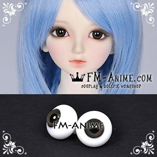 14mm Dark Gray & Black Pupil BJD Dolls Glass Eyes Eyeballs Accessories