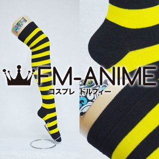 Yellow & Black Over Knee Thigh High Striped Socks Fashion Cosplay Anime Lolita Punk