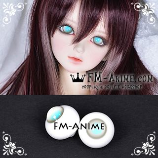 16mm Light Gray & Sky Blue Pupil BJD Dolls Glass Eyes Eyeballs Accessories