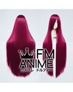 100cm Medium Length Straight Rosy Wine Red Cosplay Wig