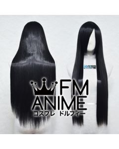 80cm Medium Length Straight Black Cosplay Wig