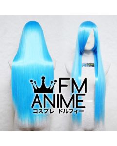 80cm Medium Length Straight Water Blue Cosplay Wig