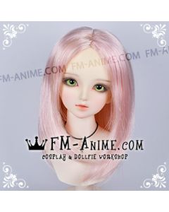 Long Bob Straight Middle Part Hairstyle Golden Pink BJD Dolls Wig
