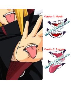 Ninja Anime Deidara Mouth Cosplay Temporary Tattoo Stickers (A Pair)