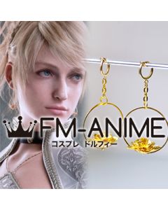 Kingsglaive: Final Fantasy XV Lunafreya Nox Fleuret Gold Metal Flower Earrings Cosplay Accessories