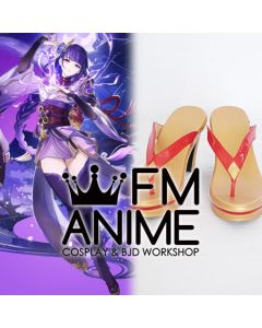 Genshin Impact Raiden Shogun Gold Cosplay High-Heel Shoes