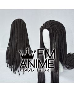 Back Combing Style 80cm Medium Length Curly Black Cosplay Wig